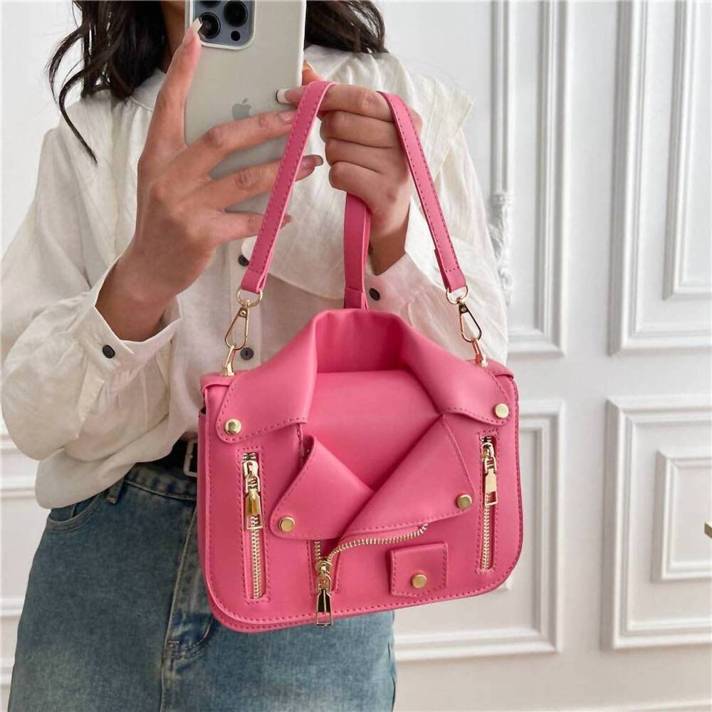 NEW SALINA TRADING INC women's leather crossbody bag in hot pink - Picture 2 of 2